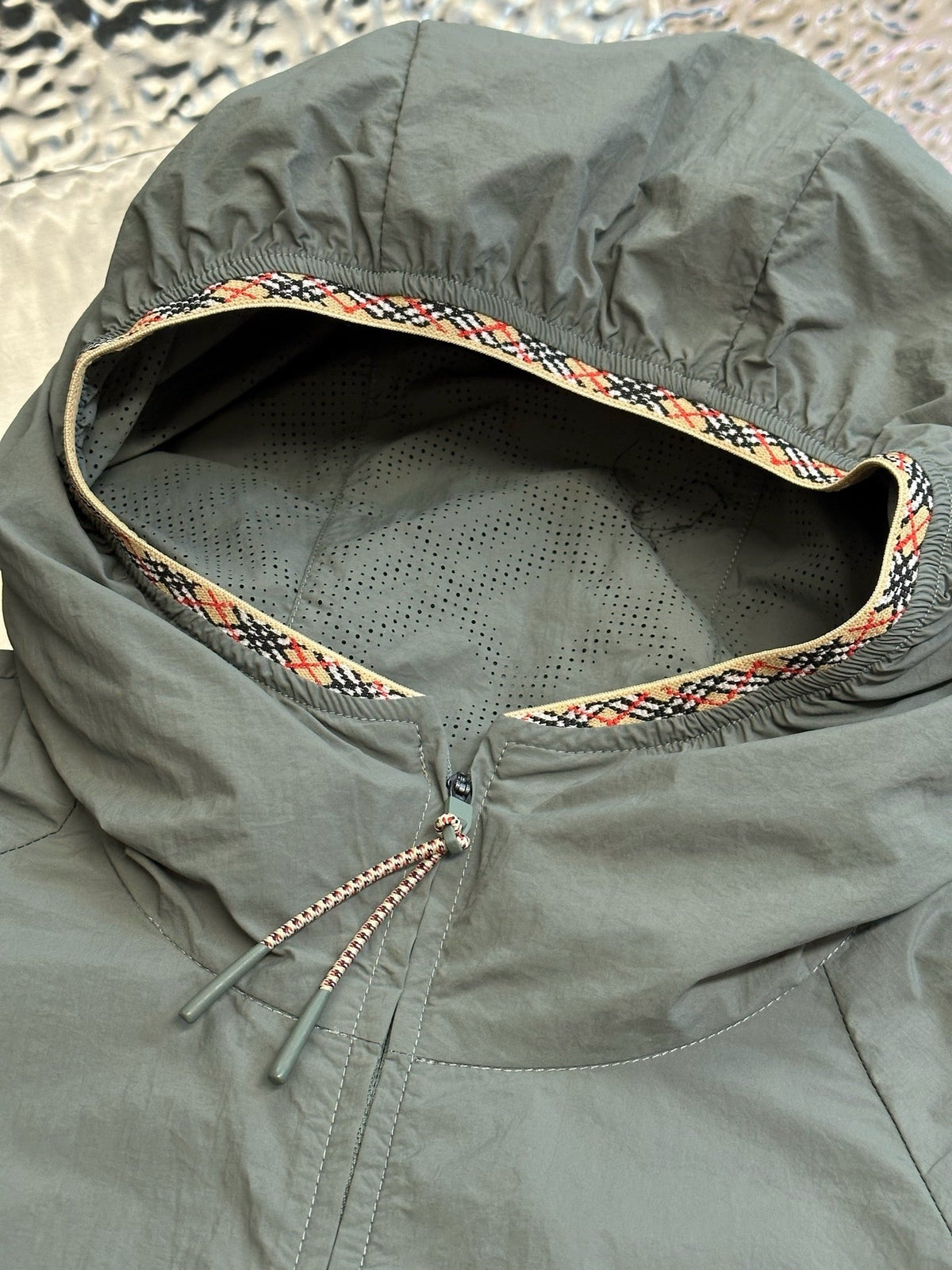 Navy Nylon Logo Hooded - Men's