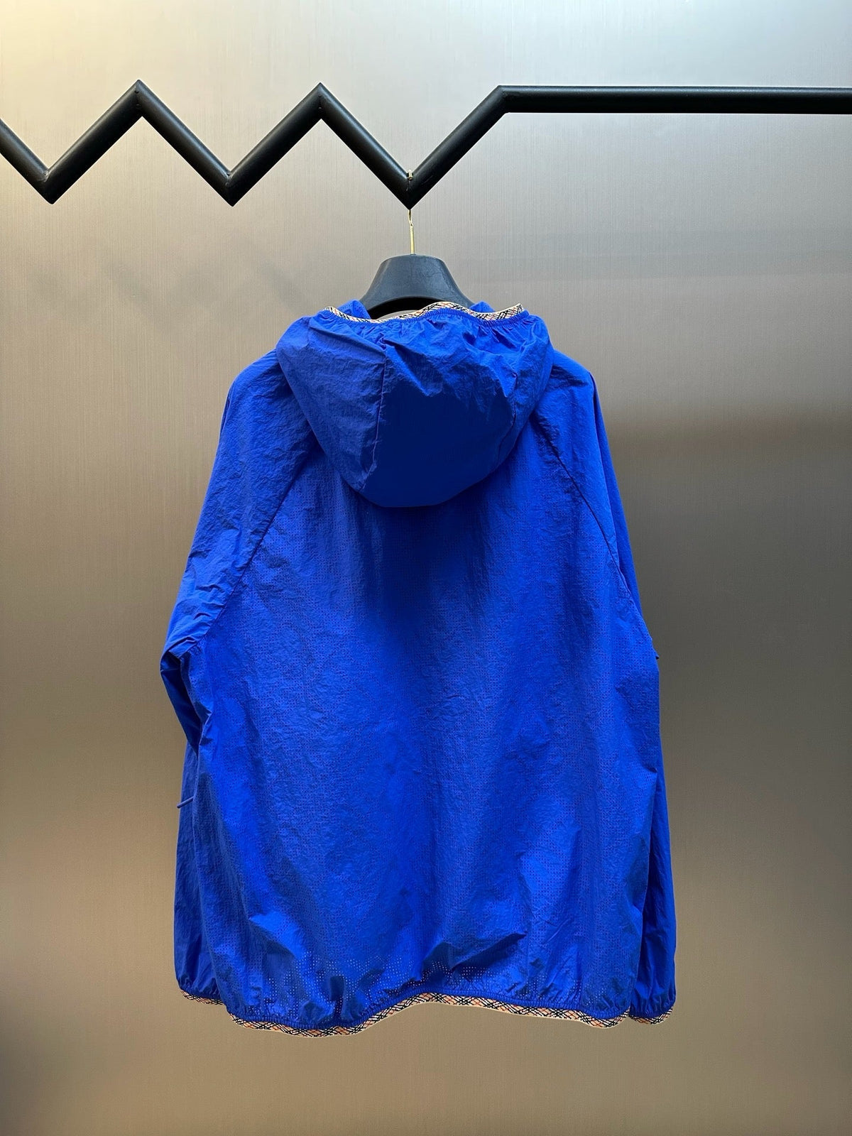 Navy Nylon Logo Hooded - Men's