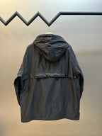 Black Nylon Zip Pocket Hooded - Men's