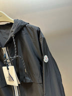 Black Nylon Zip Pocket Hooded - Men's