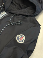 Black Nylon Zip Pocket Hooded - Men's