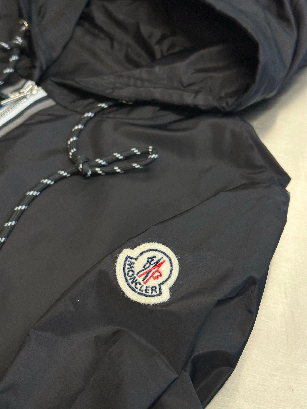 Black Nylon Zip Pocket Hooded - Men's