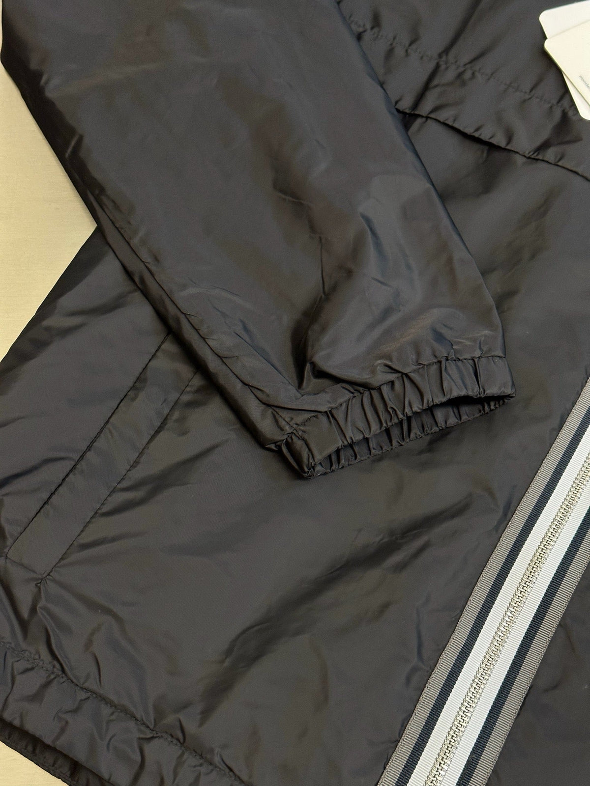 Black Nylon Zip Pocket Hooded - Men's