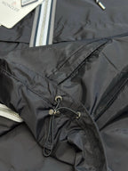 Black Nylon Zip Pocket Hooded - Men's