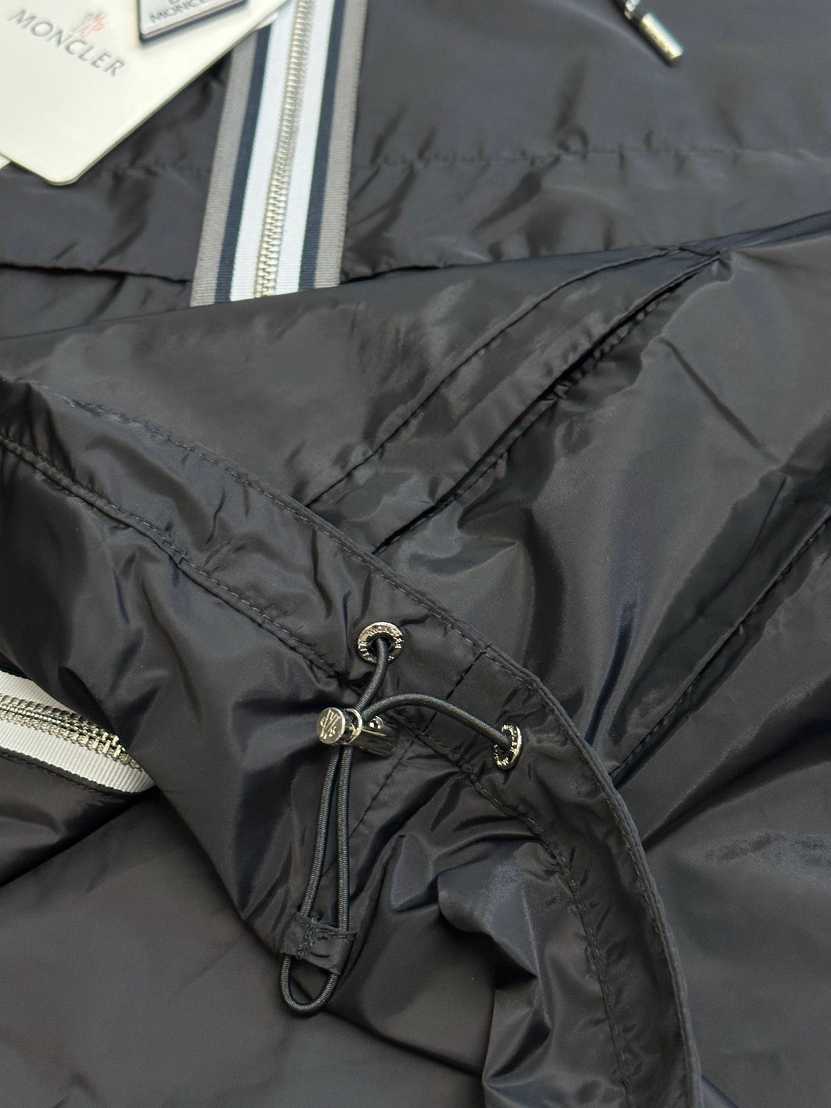 Black Nylon Zip Pocket Hooded - Men's