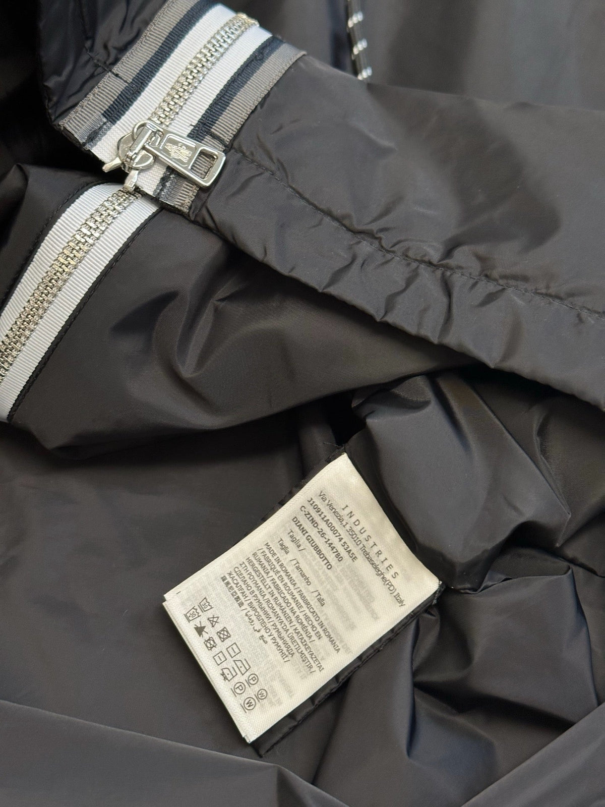Black Nylon Zip Pocket Hooded - Men's