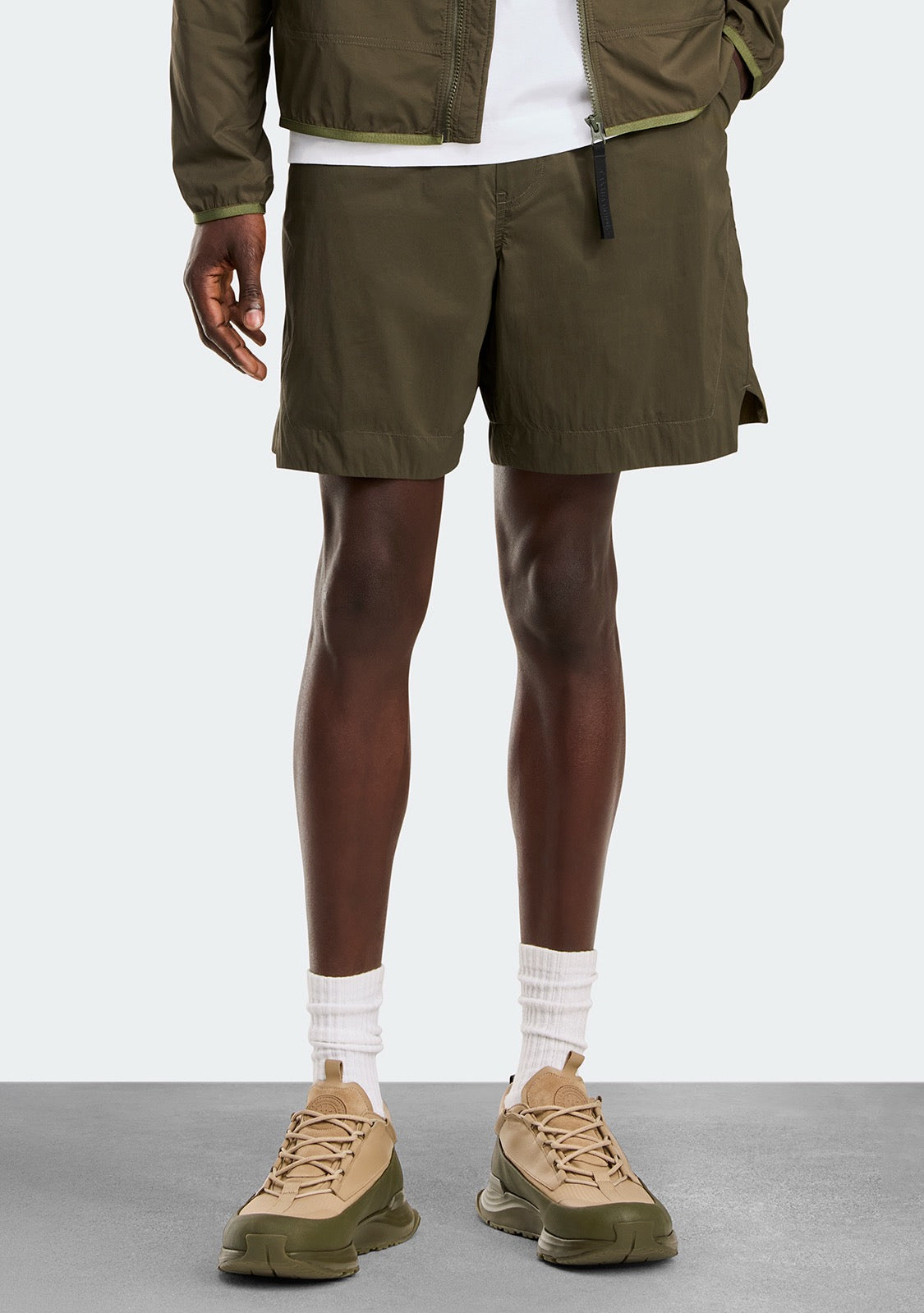 Olive Nylon Plain Drawstring - Men's