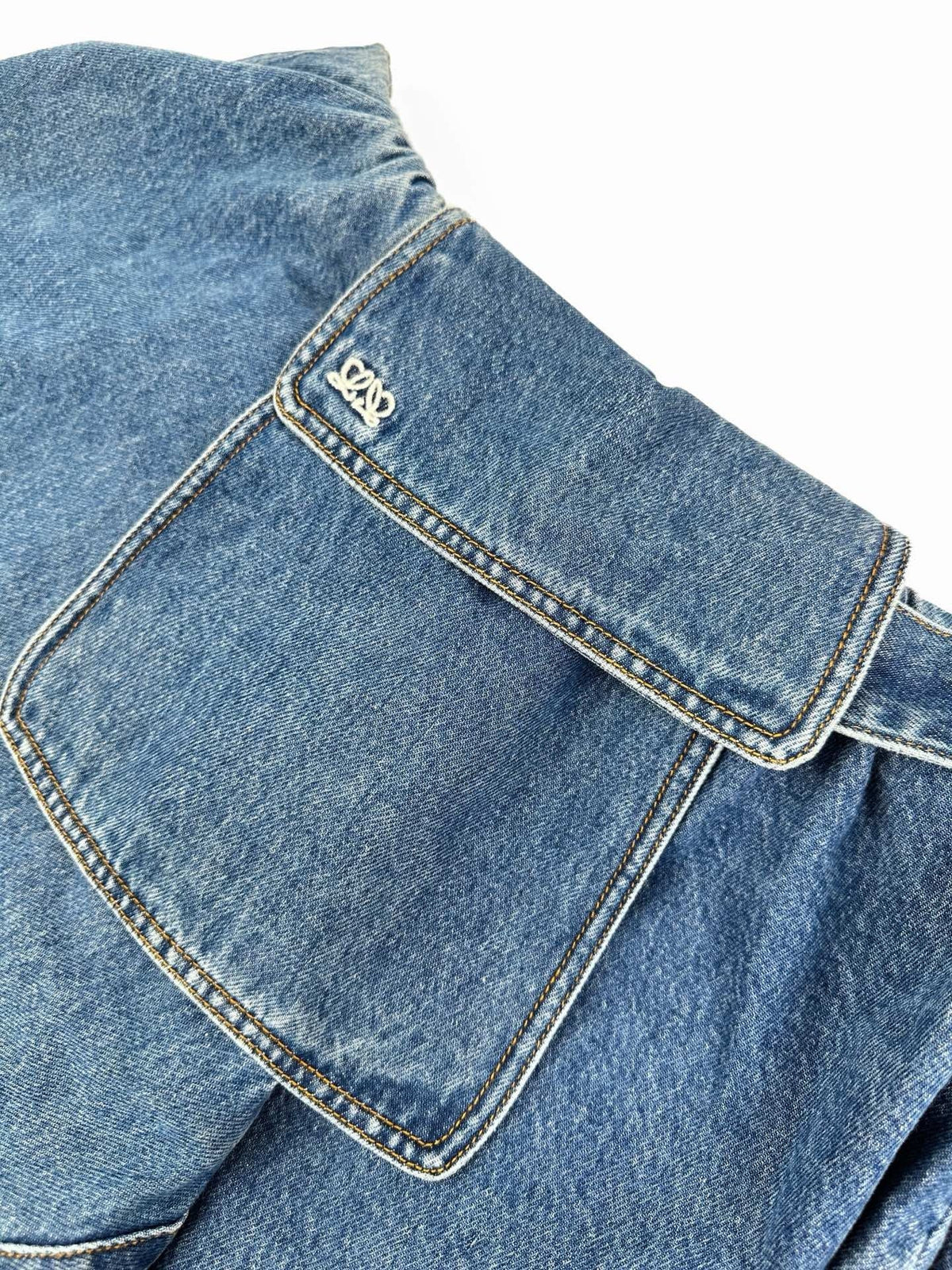 Blue Denim Belted Mini Skirt - Women's