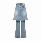 Blue Denim Distressed Flared - Men's
