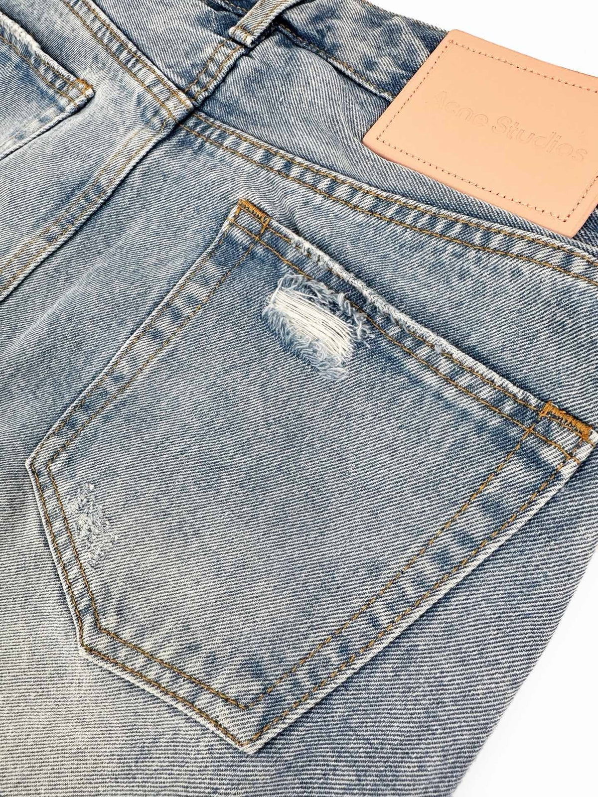 Blue Denim Distressed Flared - Men's