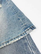 Blue Denim Distressed Flared - Men's