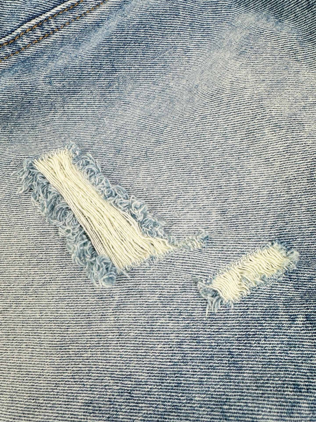 Blue Denim Distressed Flared - Men's