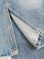 Blue Denim Distressed Flared - Men's