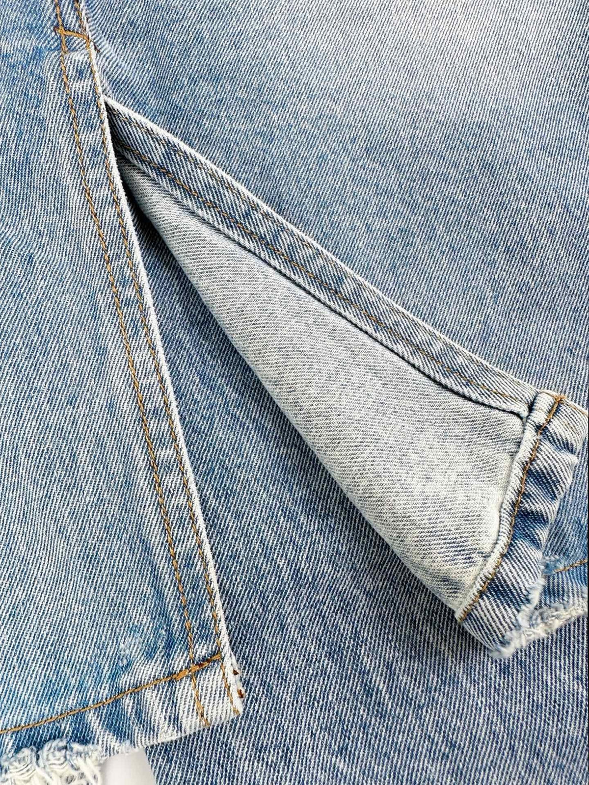 Blue Denim Distressed Flared - Men's