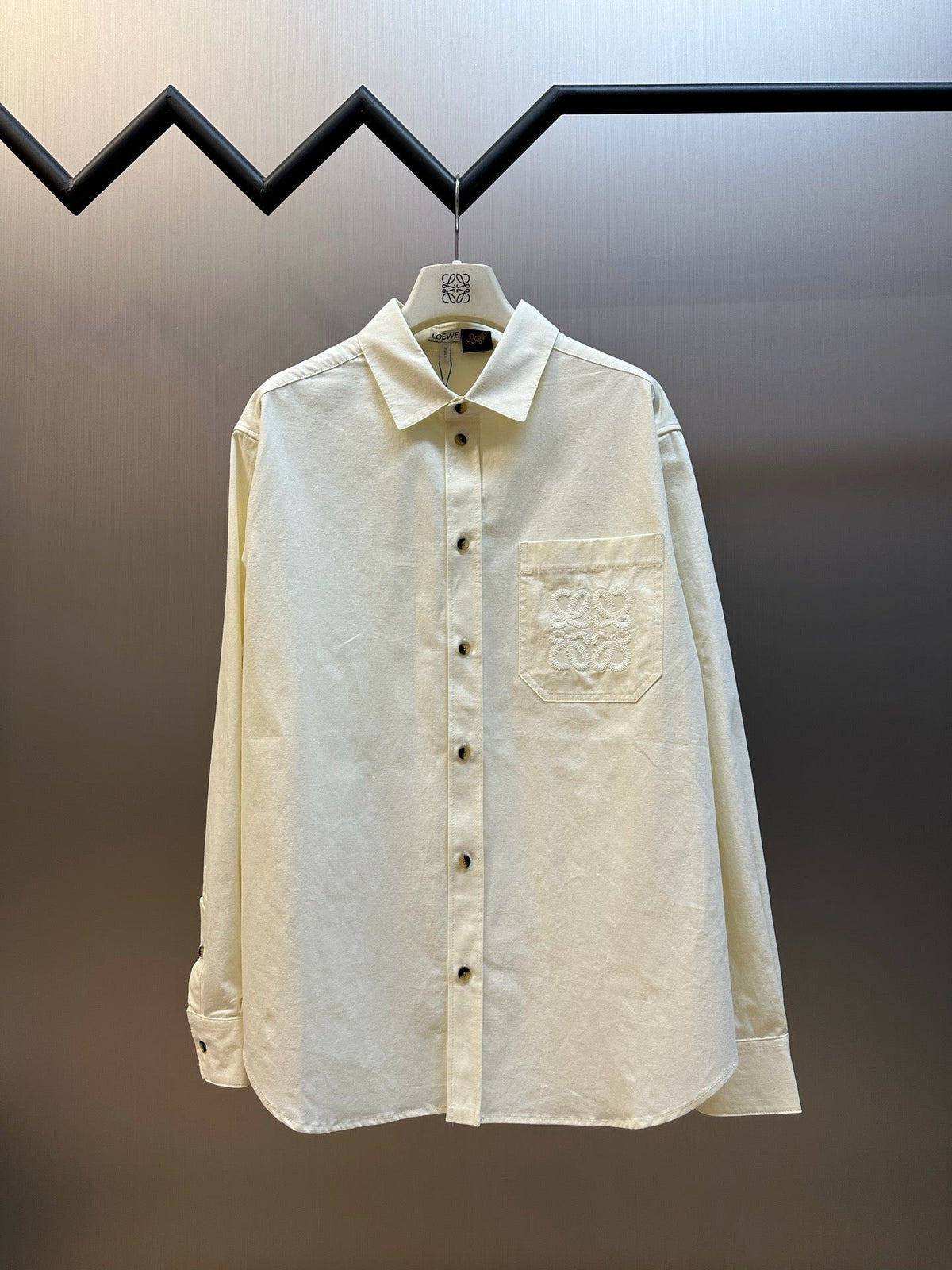 Cream Cotton Embossed Long-Sleeve - Women's