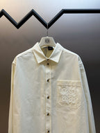 Cream Cotton Embossed Long-Sleeve - Women's
