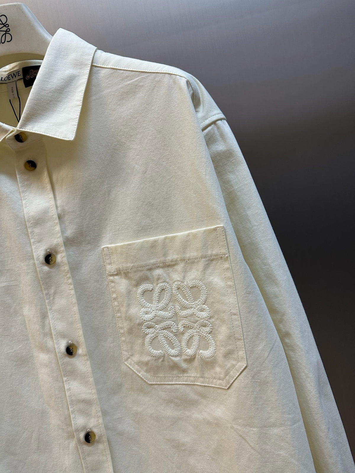 Cream Cotton Embossed Long-Sleeve - Women's