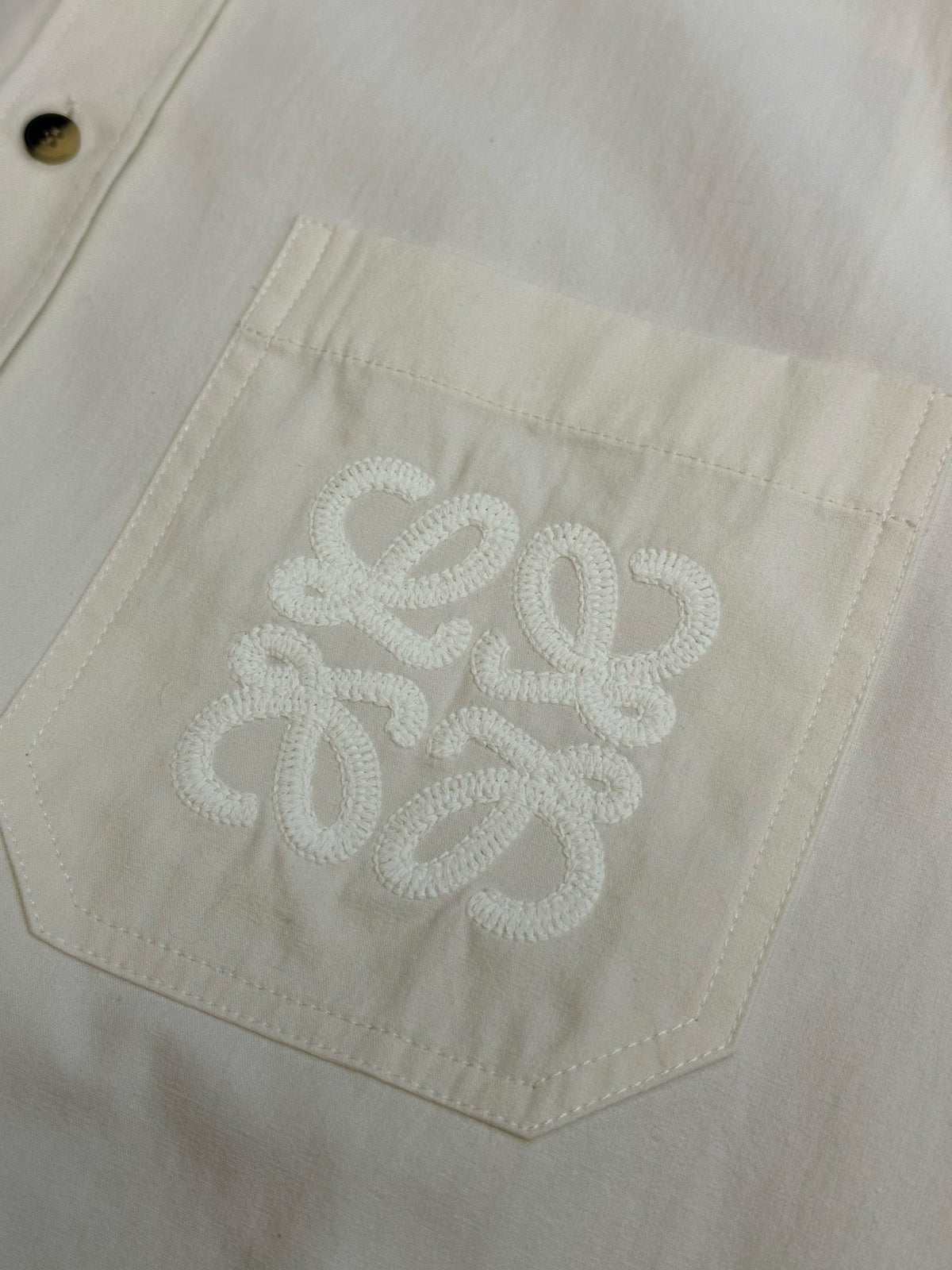 Cream Cotton Embossed Long-Sleeve - Women's