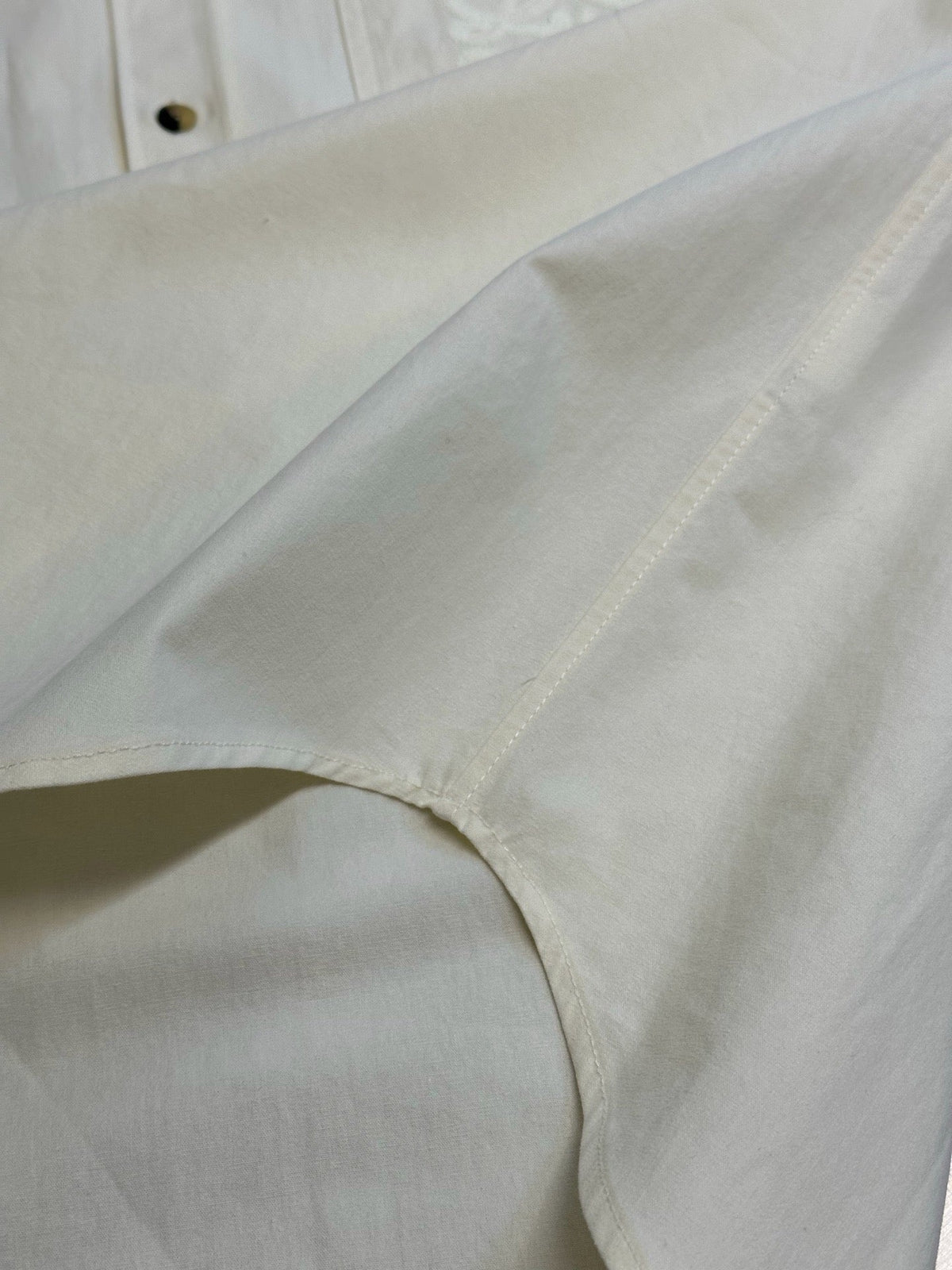 Cream Cotton Embossed Long-Sleeve - Women's