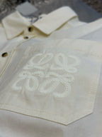 Cream Cotton Embossed Long-Sleeve - Women's
