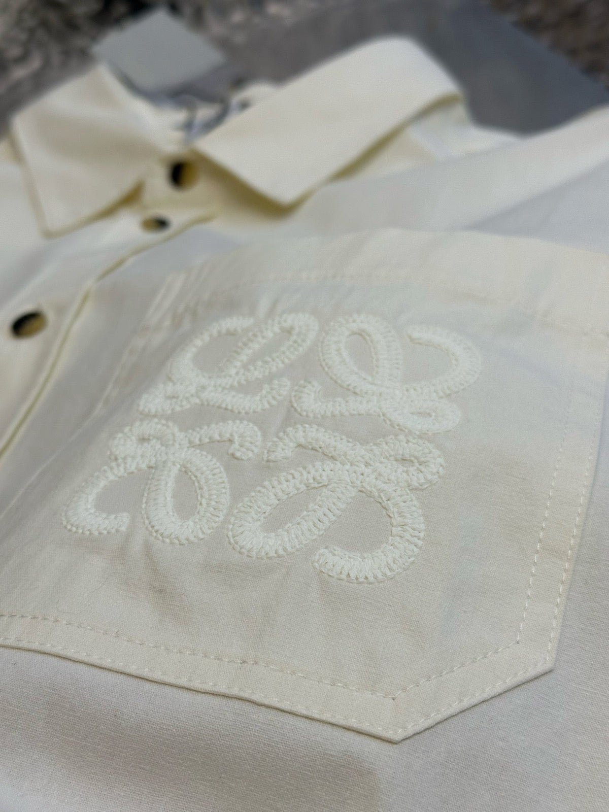 Cream Cotton Embossed Long-Sleeve - Women's