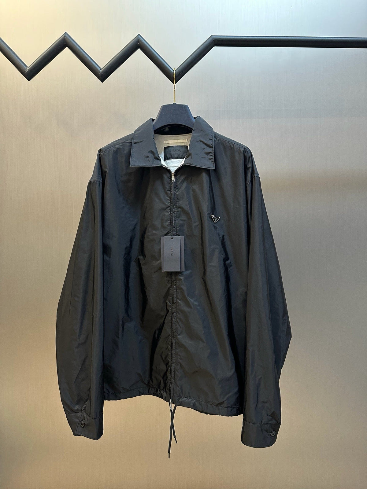 Grey Nylon Plain Shirt Jacket - Men's