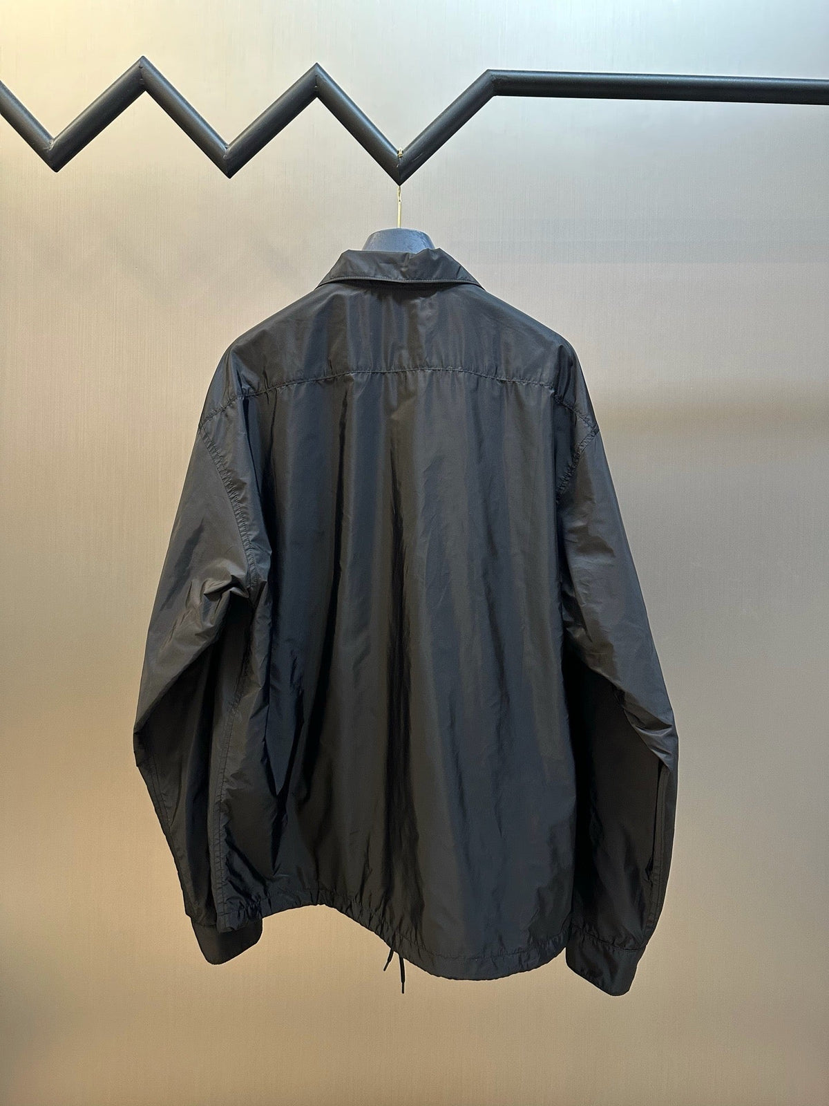 Grey Nylon Plain Shirt Jacket - Men's