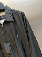 Grey Nylon Plain Shirt Jacket - Men's