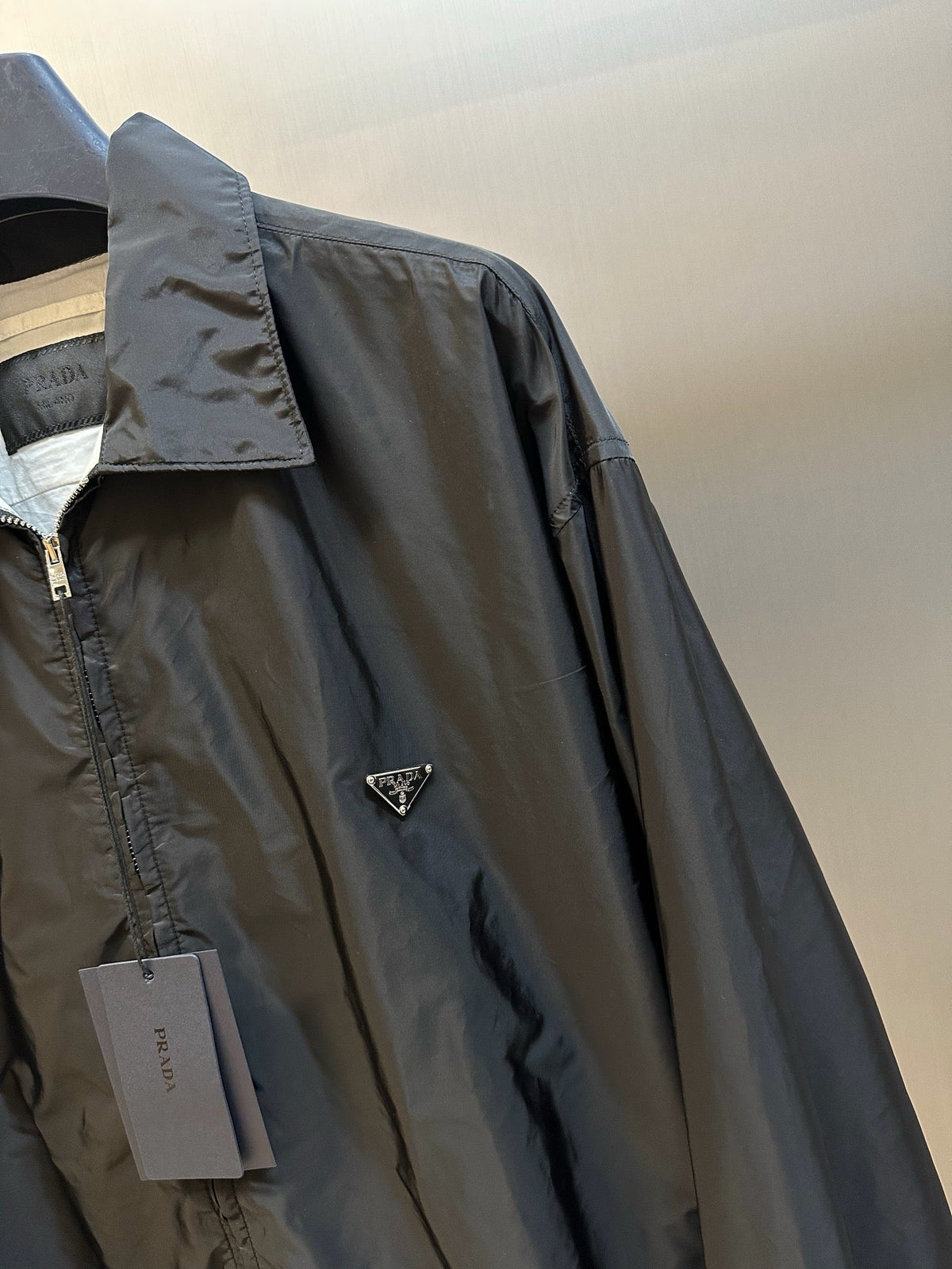 Grey Nylon Plain Shirt Jacket - Men's