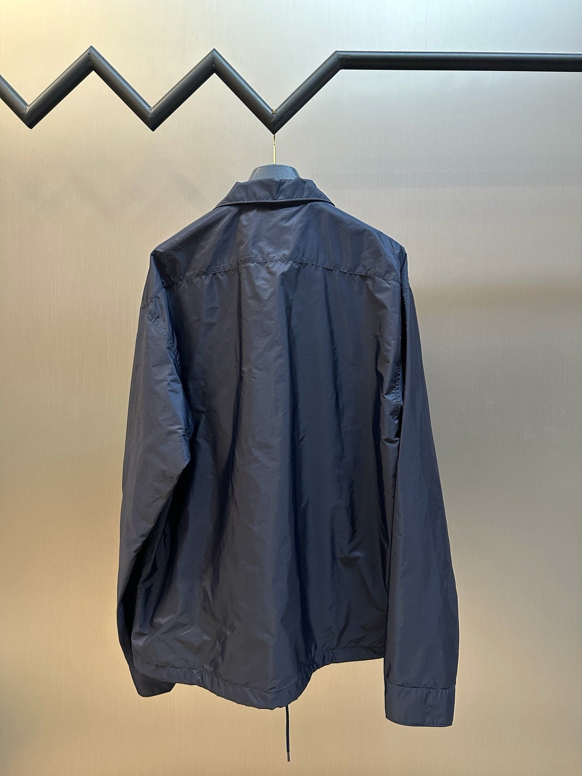 Grey Nylon Plain Shirt Jacket - Men's