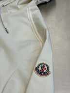 Cream Nylon Plain Hooded - Men's