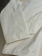 Cream Nylon Plain Hooded - Men's