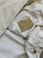 Cream Nylon Plain Hooded - Men's