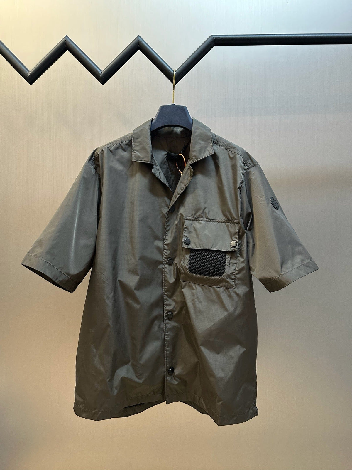 Olive Nylon Pocket Short-Sleeve - Men's