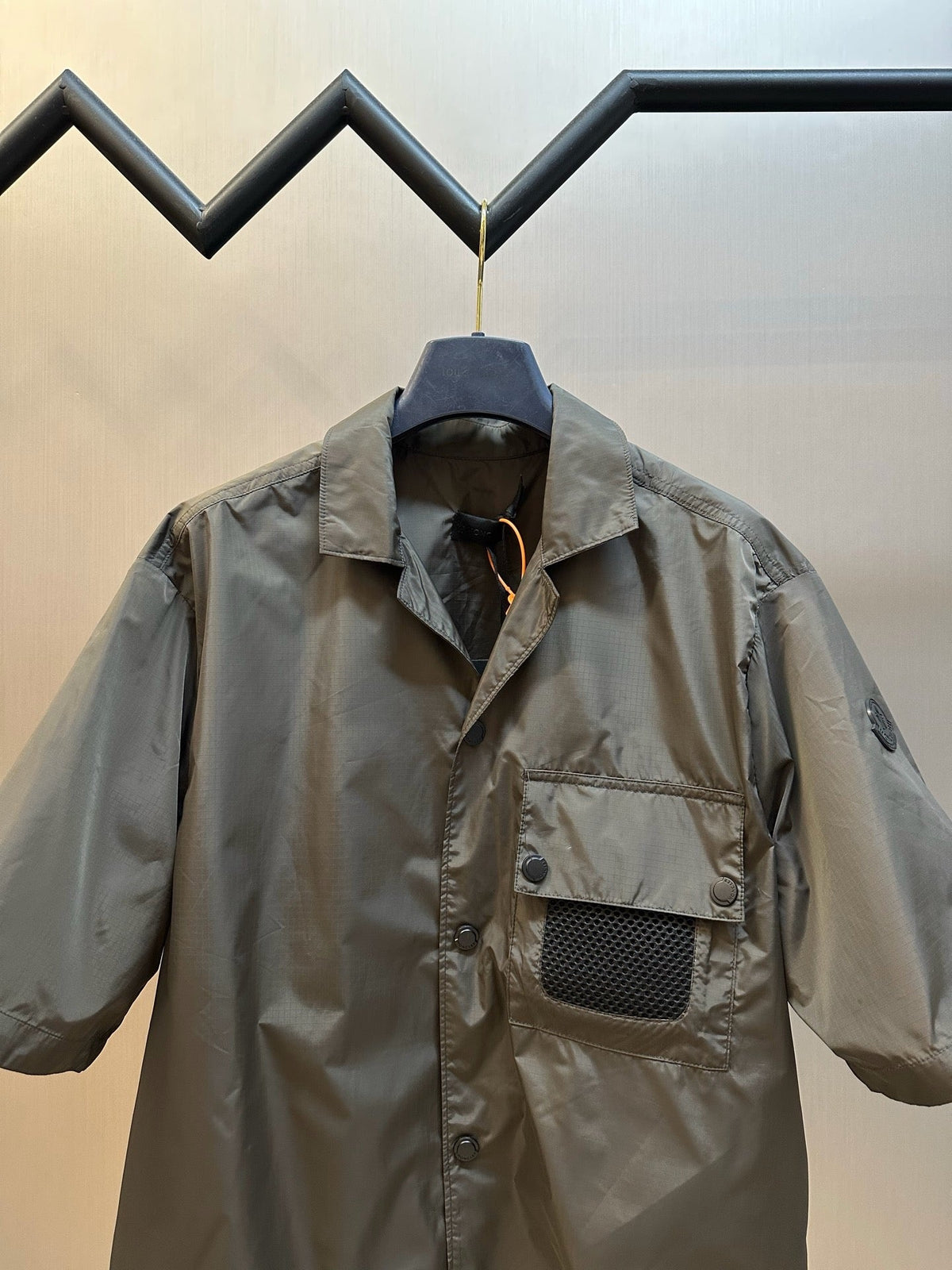 Olive Nylon Pocket Short-Sleeve - Men's