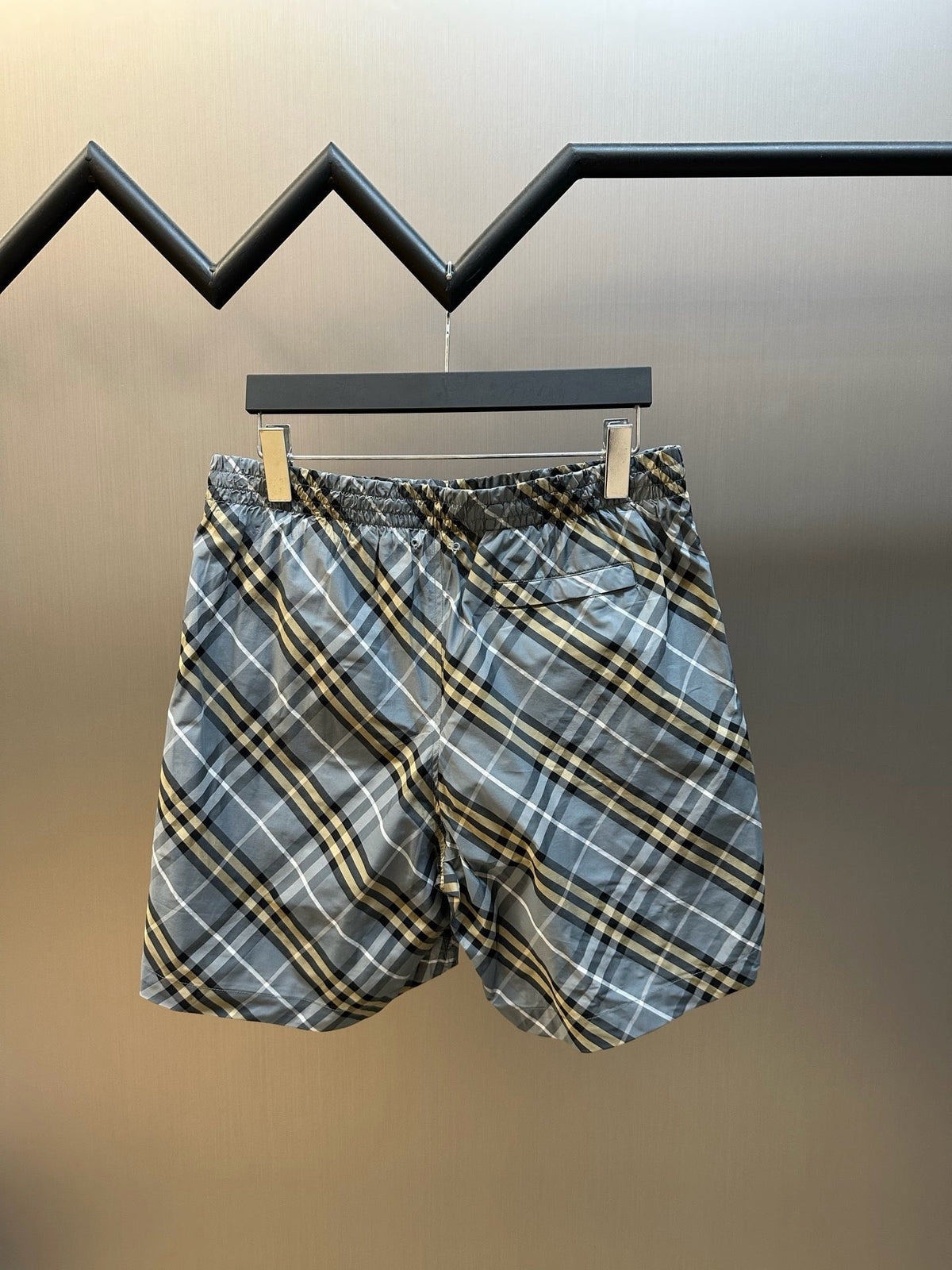 Blue Cotton Check Drawstring - Men's