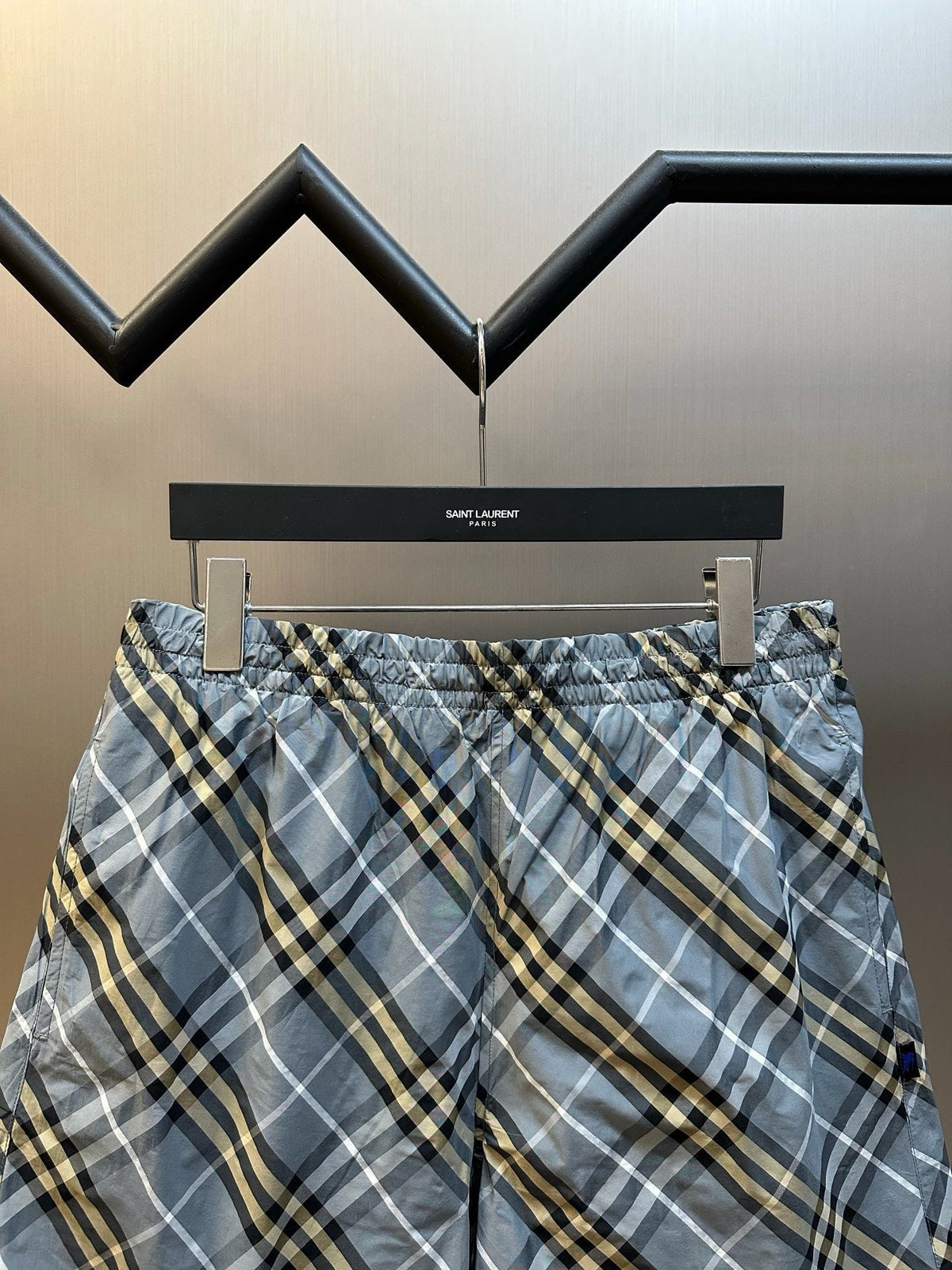 Blue Cotton Check Drawstring - Men's