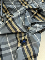 Blue Cotton Check Drawstring - Men's