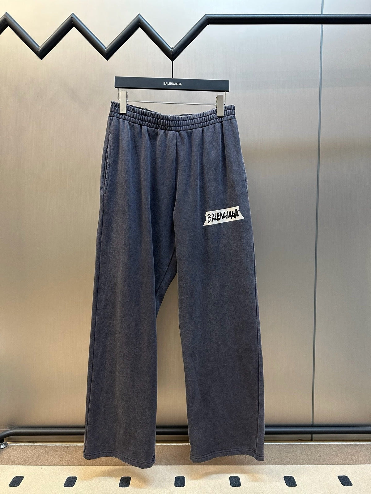 Grey Cotton Washed Wide-Leg - Men's