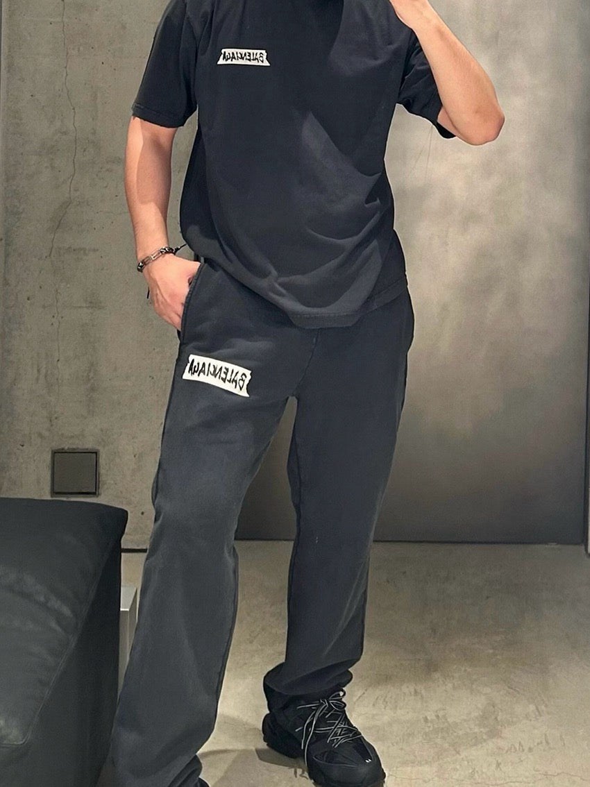 Grey Cotton Washed Wide-Leg - Men's