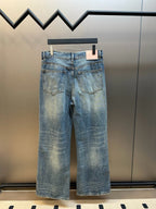 Blue Denim Faded Wide-Leg - Men's