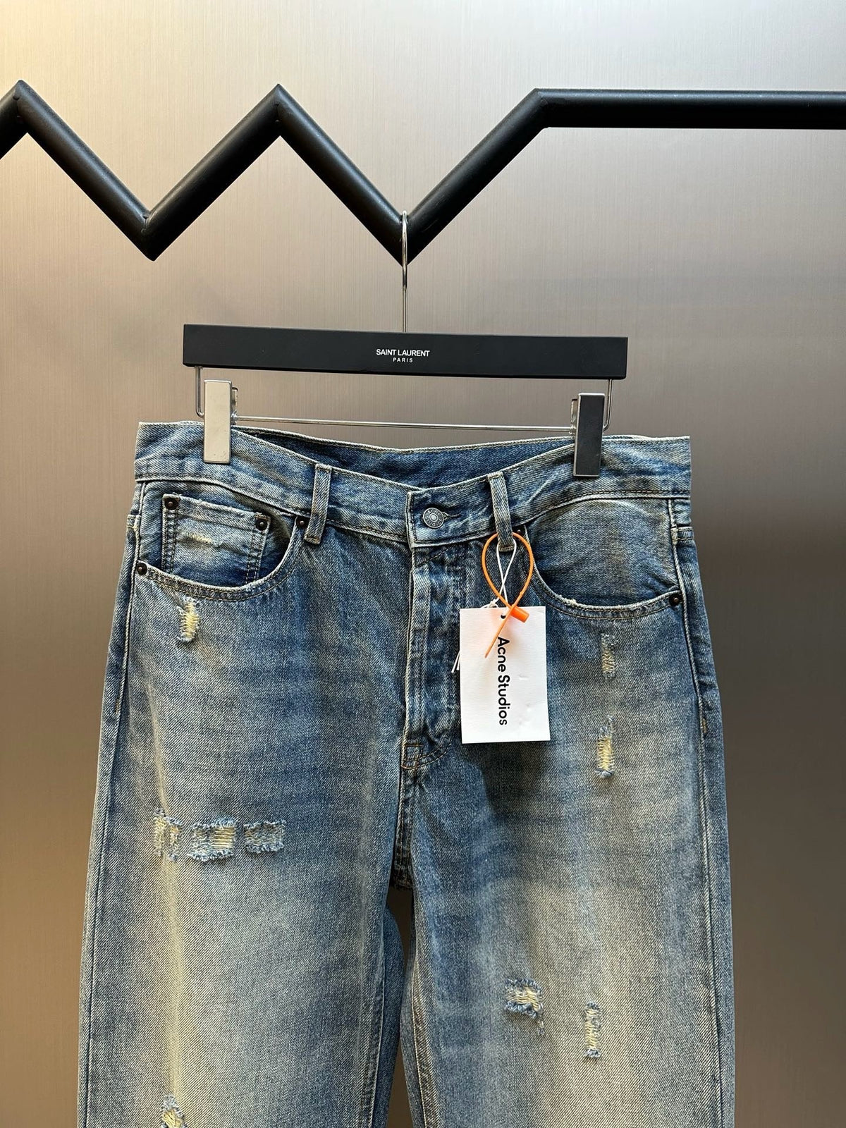 Blue Denim Faded Wide-Leg - Men's
