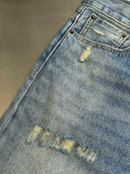 Blue Denim Faded Wide-Leg - Men's