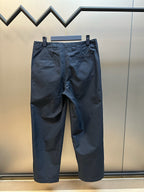 Navy Cotton Embroidered Straight - Men's