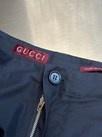 Navy Cotton Embroidered Straight - Men's