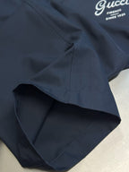 Navy Cotton Embroidered Straight - Men's