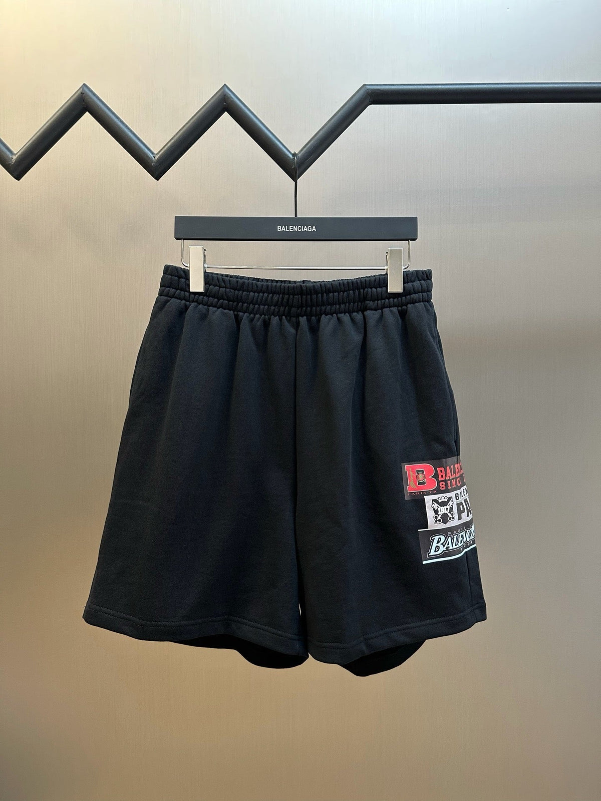 Black Cotton Patch Drawstring - Men's