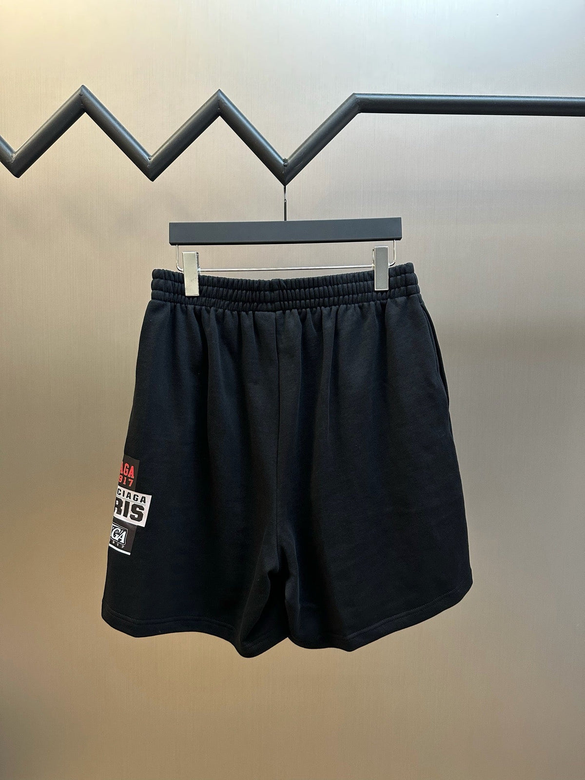 Black Cotton Patch Drawstring - Men's