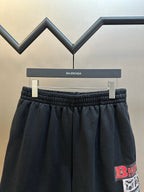 Black Cotton Patch Drawstring - Men's