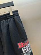 Black Cotton Patch Drawstring - Men's